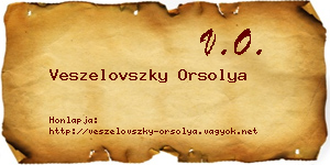 Veszelovszky Orsolya névjegykártya